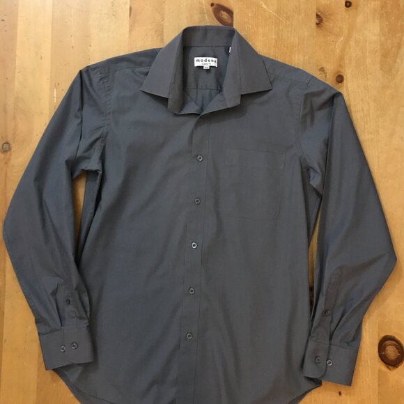 Modena Classic Fit Men’s Grey Dress Shirt 15.5/34–35 - Picture 4 of 4